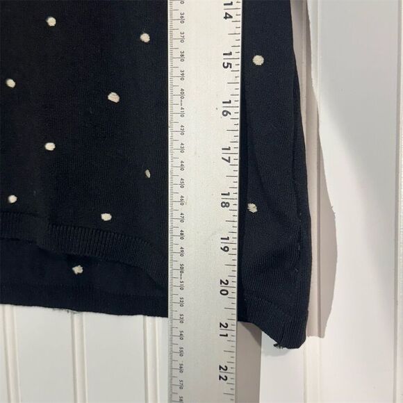 RALPH Ralph Lauren Silk Blend Polka Dot Knit Top Black White Short Sleeve M Y2K - Picture 5 of 6
